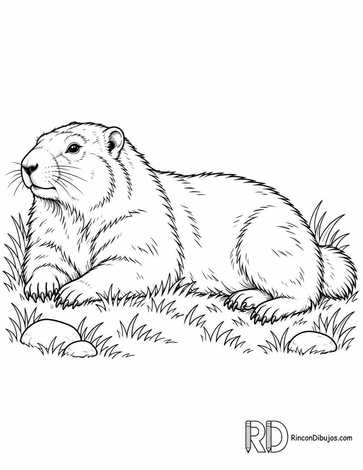 Dibujo de marmota canosa para colorear Dibujo de marmota canosa para colorear