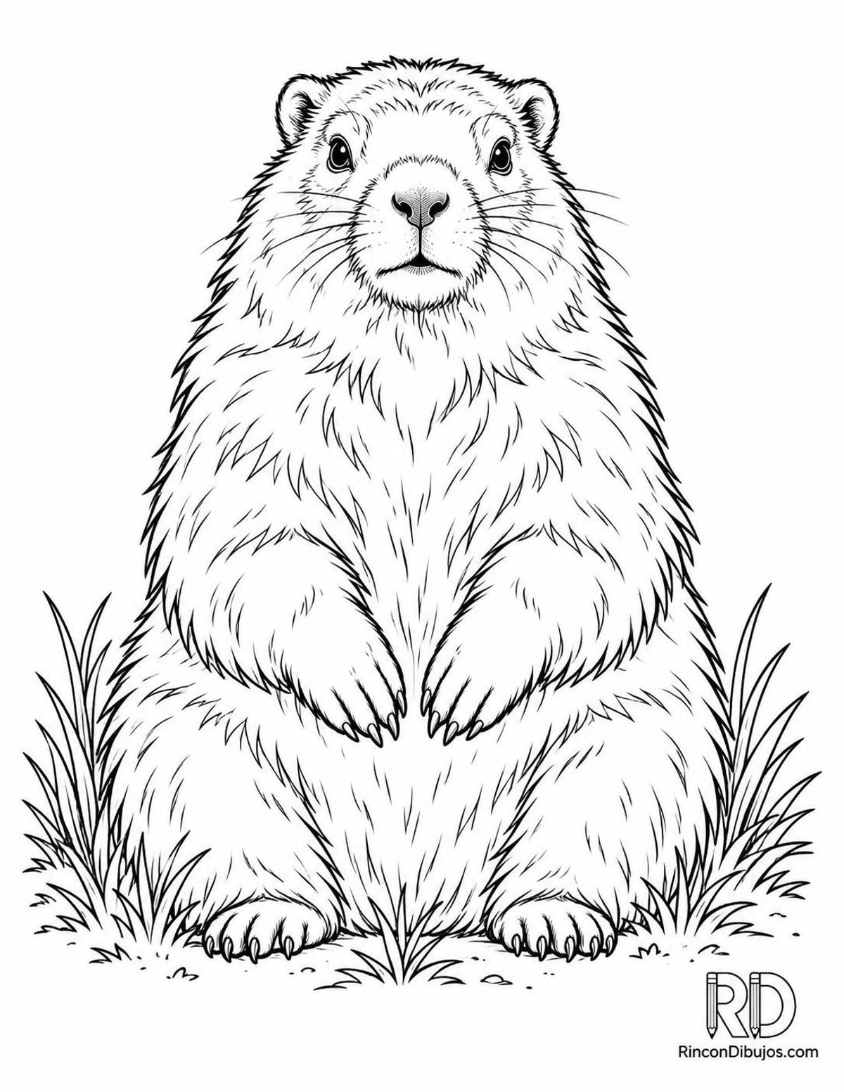 Dibujo de marmota de Vancouver para colorear Dibujo de marmota de Vancouver para colorear