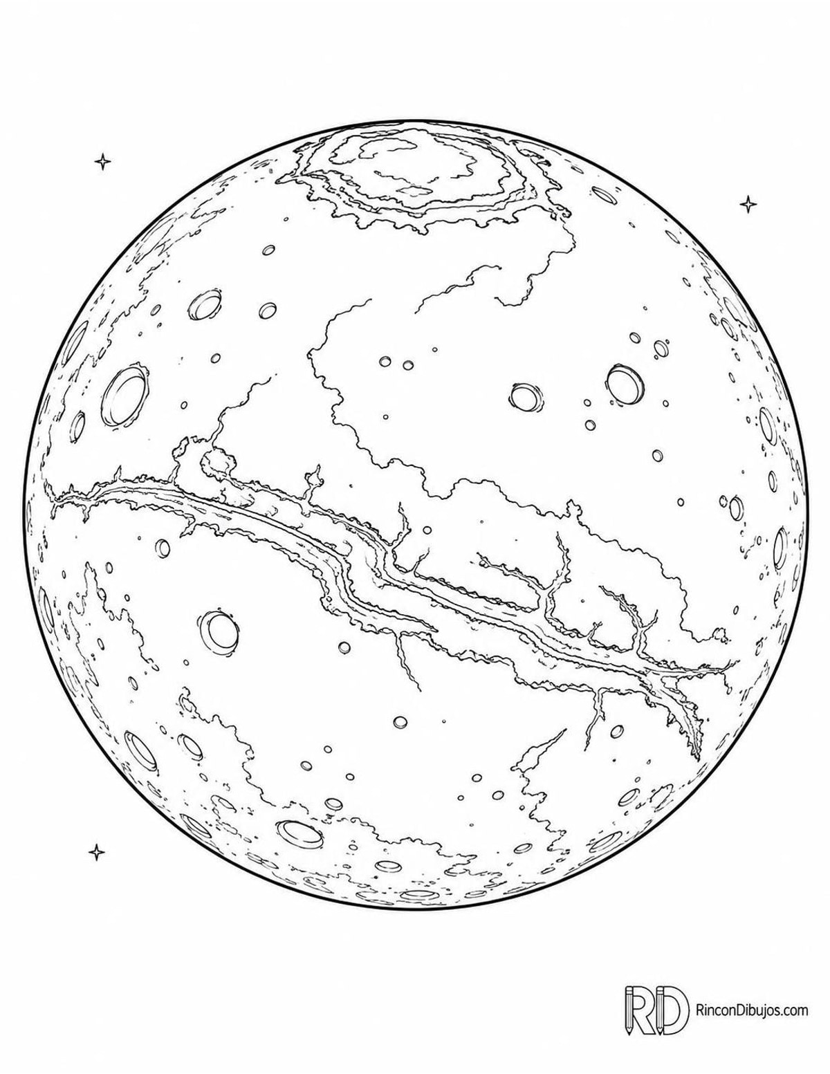 Dibujo de Marte del Sistema Solar para colorear