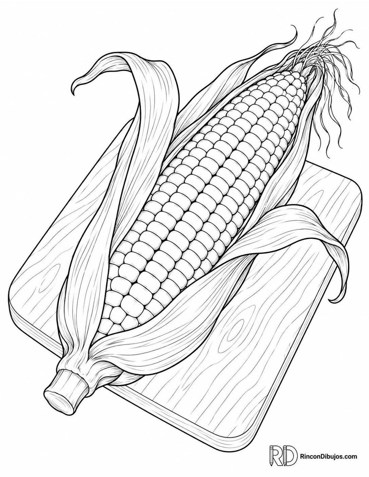 Dibujo de mazorca de maíz para colorear
