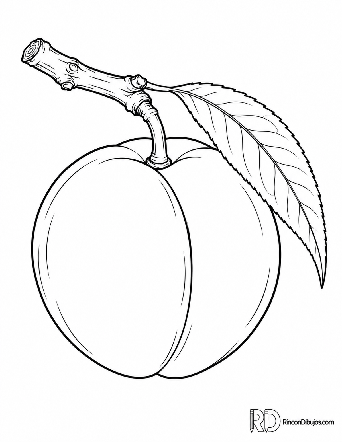 Dibujo de melocotón para colorear Dibujo de melocotón para colorear