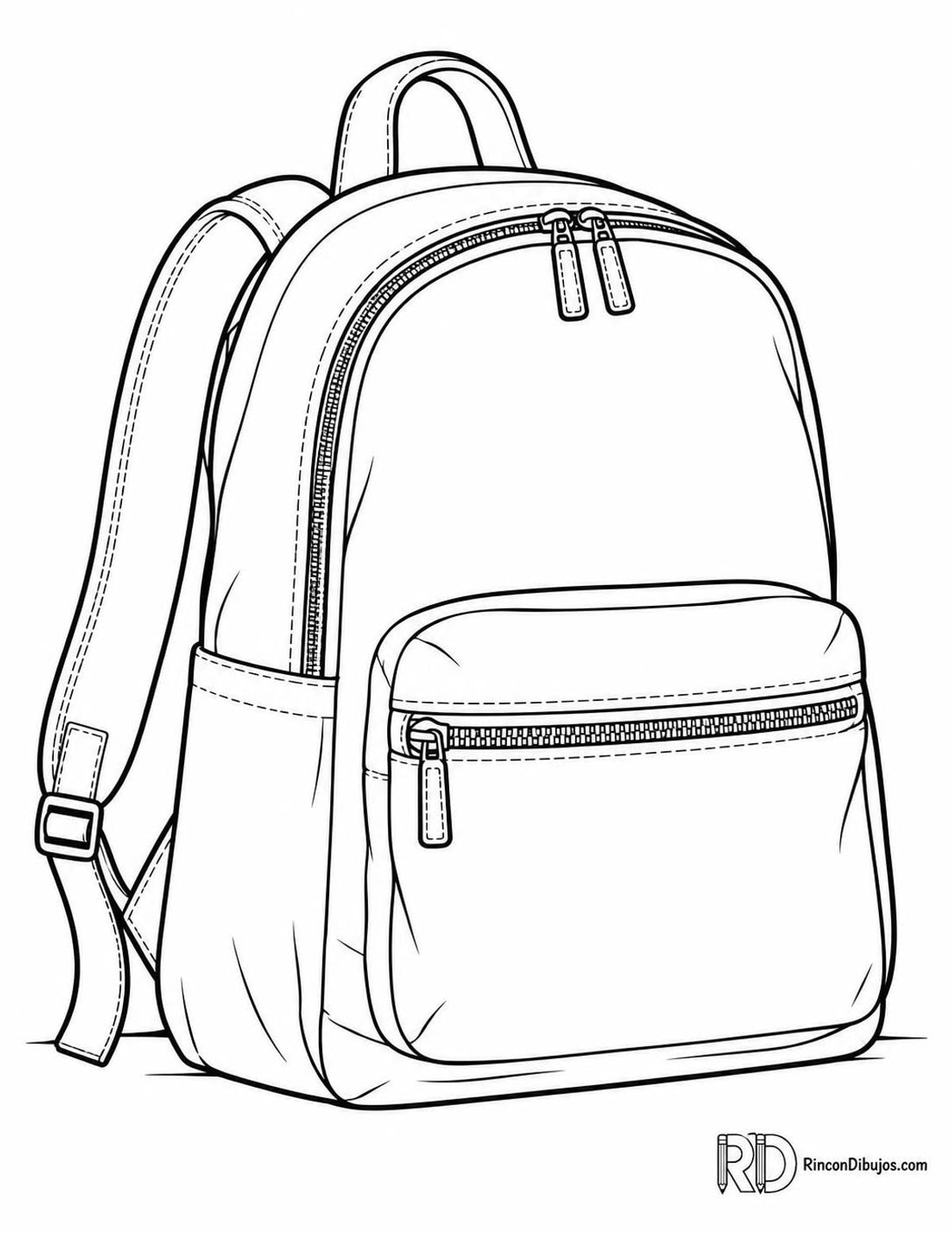 Dibujo de mochila escolar para colorear Dibujo de mochila escolar para colorear