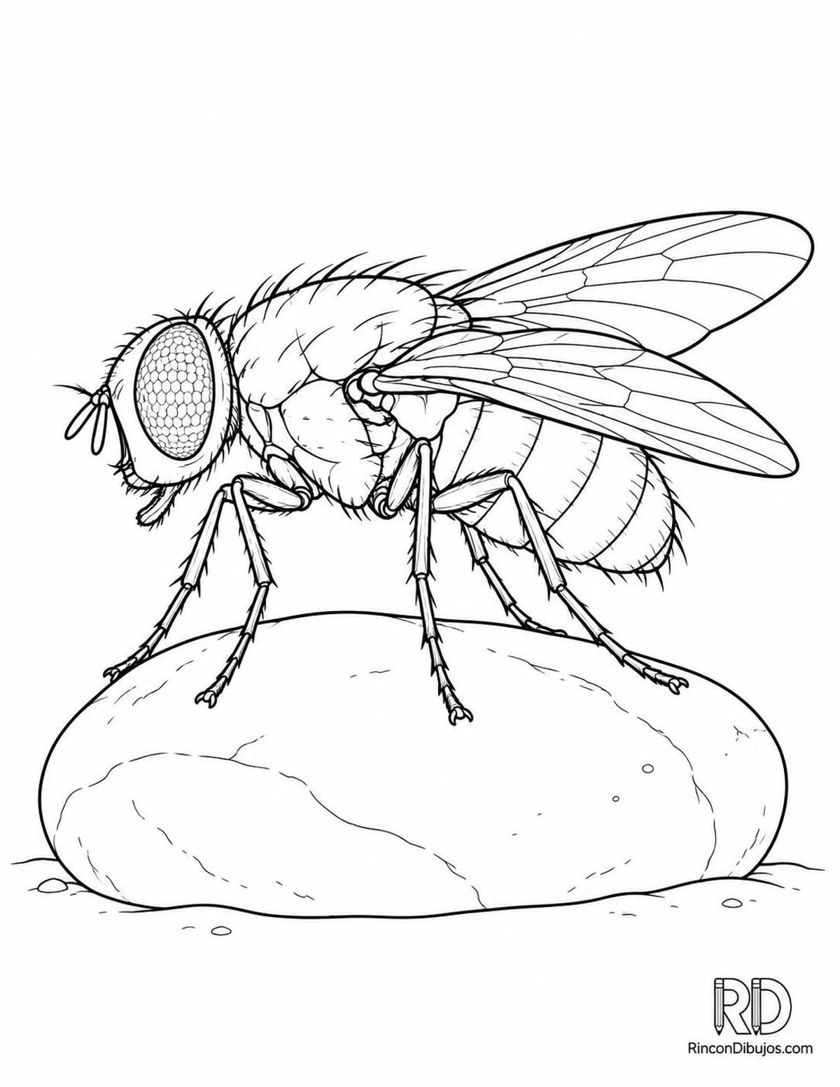 Dibujo de mosca azul para colorear Dibujo de mosca azul para colorear
