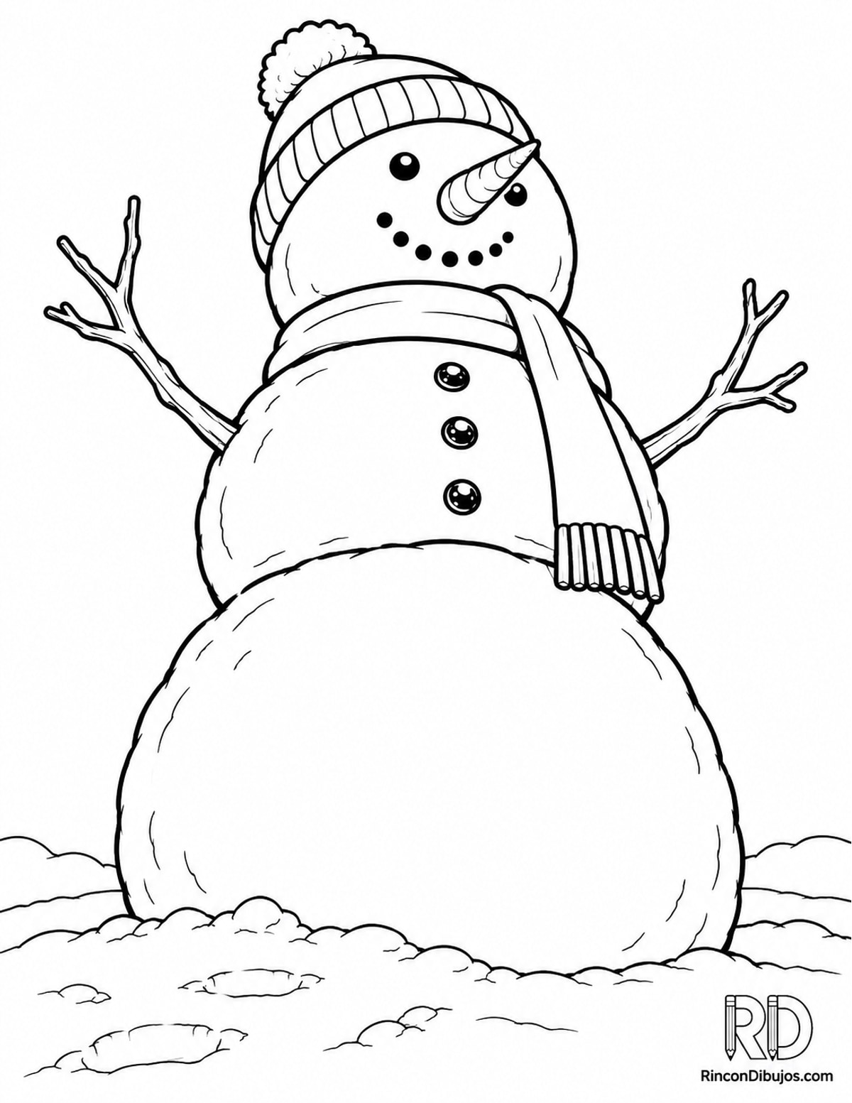 Dibujo de Muñeco de Nieve nieve para colorear