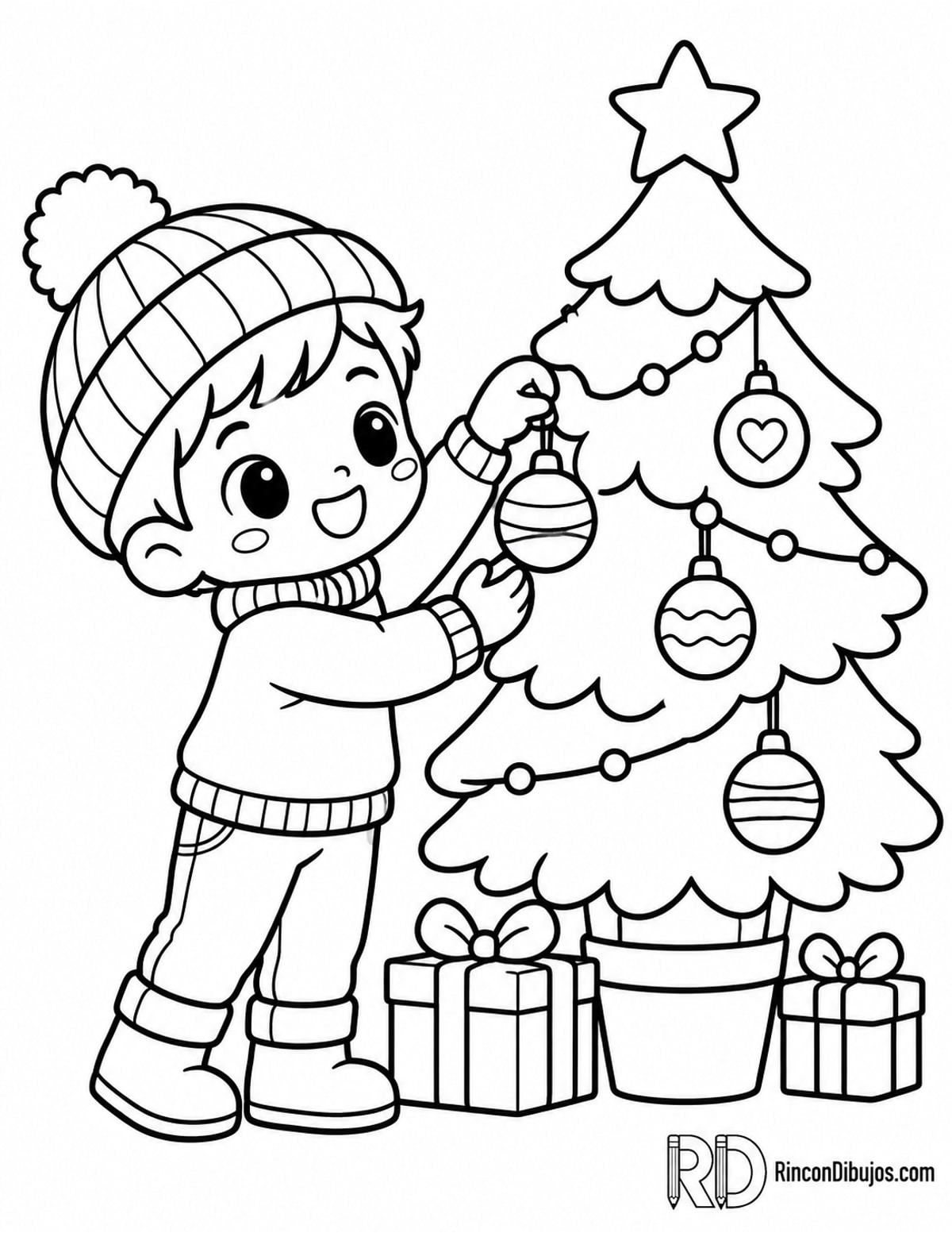 Dibujo de niño árbol kawaii para colorear Dibujo de niño árbol kawaii para colorear