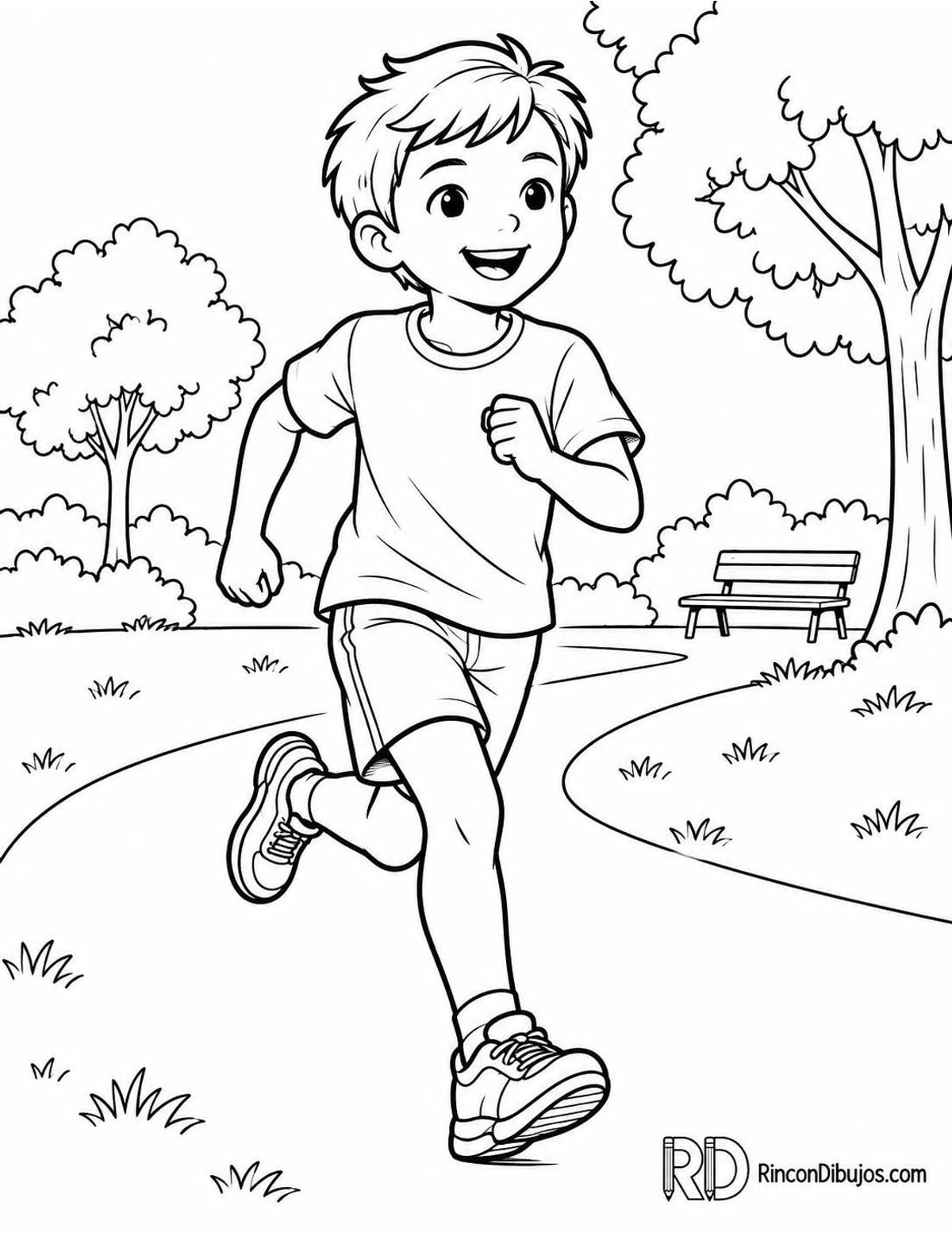 Dibujo de niño corriendo para colorear Dibujo de niño corriendo para colorear