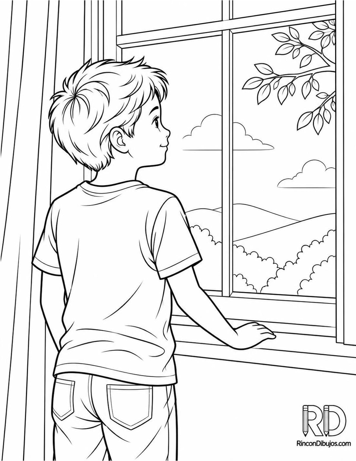 Dibujo de niño para colorear Dibujo de niño para colorear