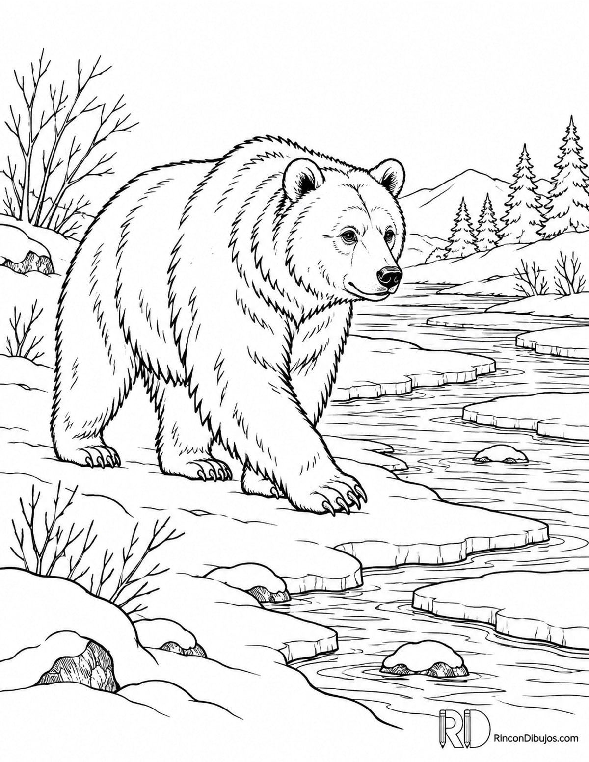 Dibujo de oso pardo para colorear Dibujo de oso pardo para colorear