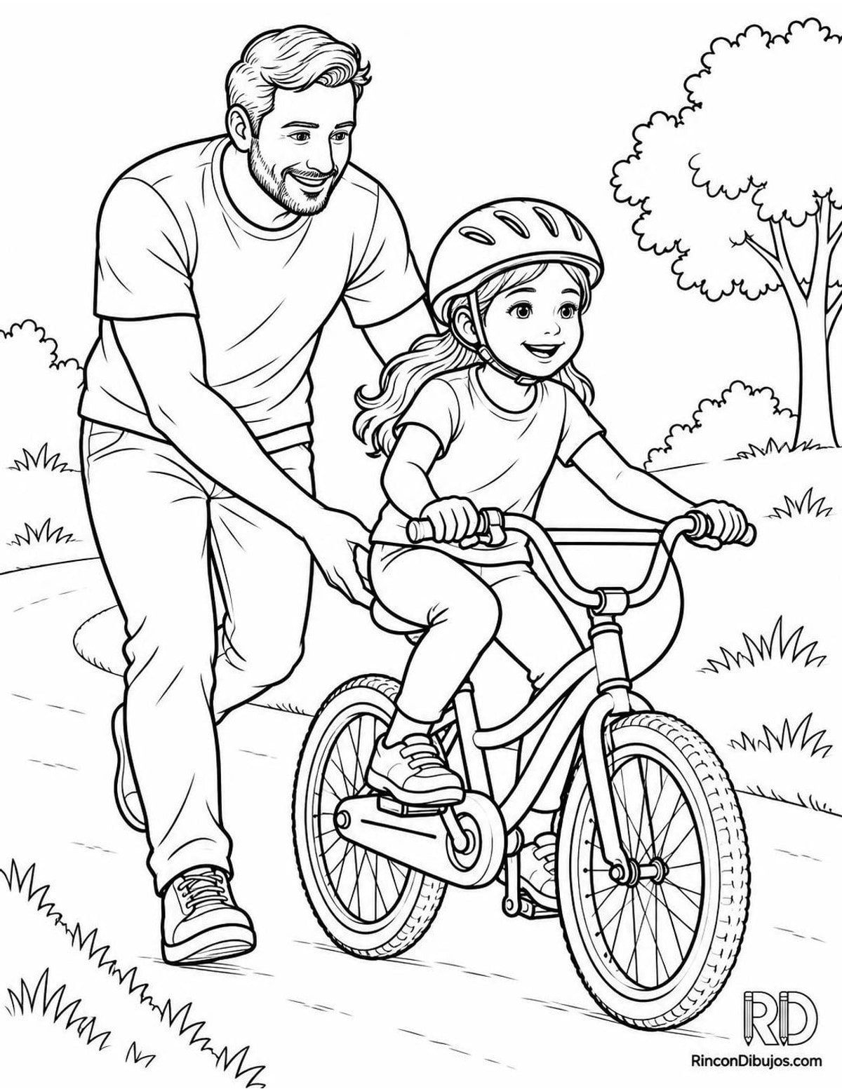 Dibujo de padre bicicleta para colorear Dibujo de padre bicicleta para colorear