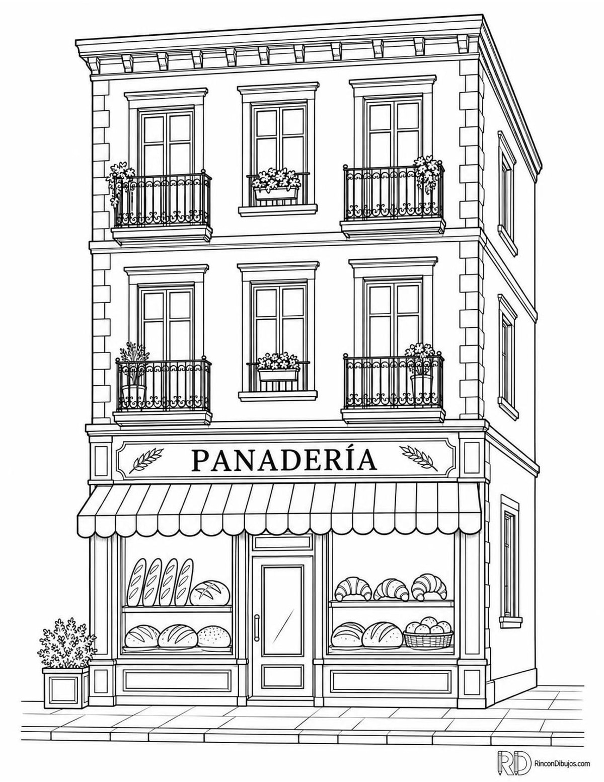 Dibujo de panadería para colorear