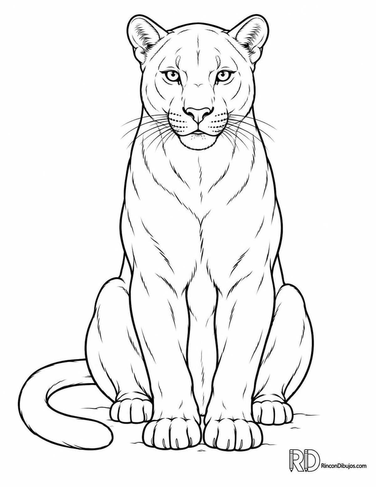 Dibujo de pantera sentada para colorear Dibujo de pantera sentada para colorear