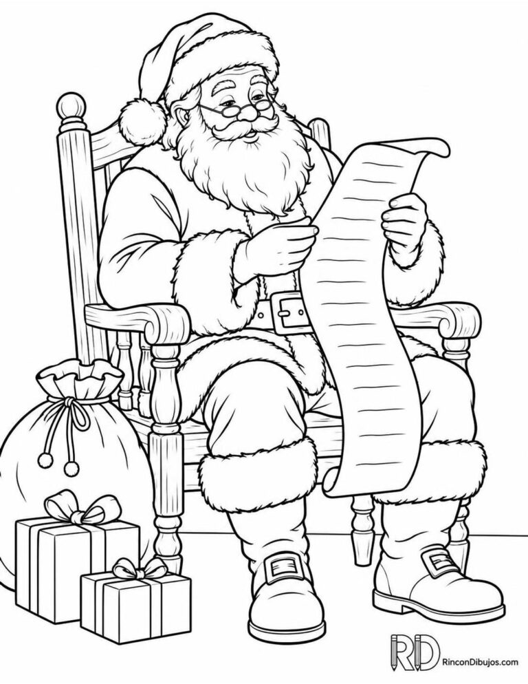 Dibujos de Papa Noel para Colorear