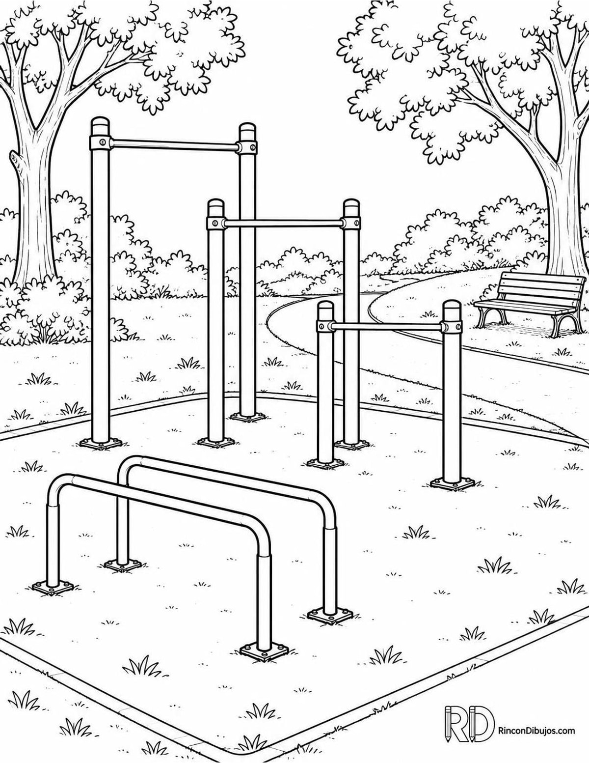 Dibujo de parque de calistenia para colorear Dibujo de parque de calistenia para colorear