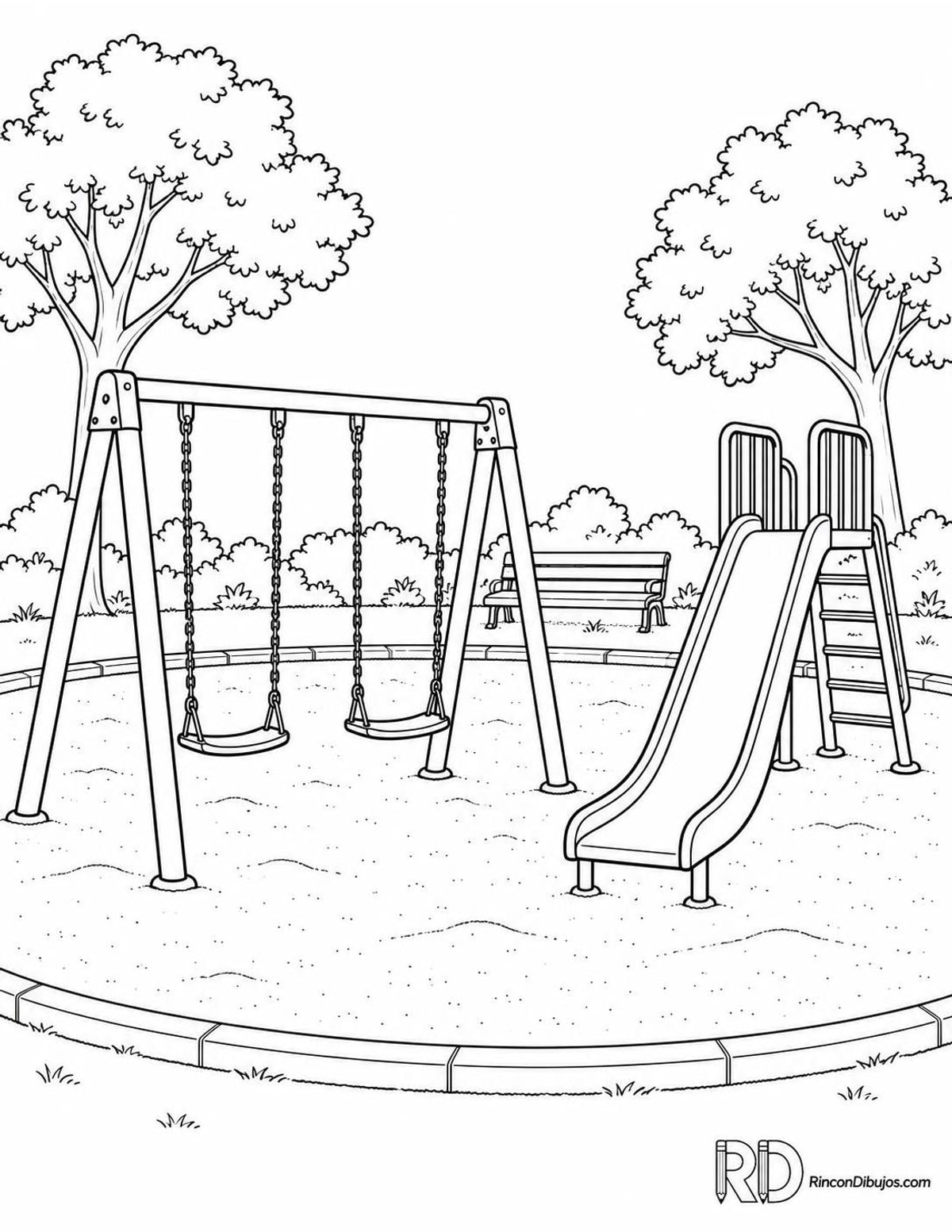 Dibujo de parque infantil para colorear Dibujo de parque infantil para colorear