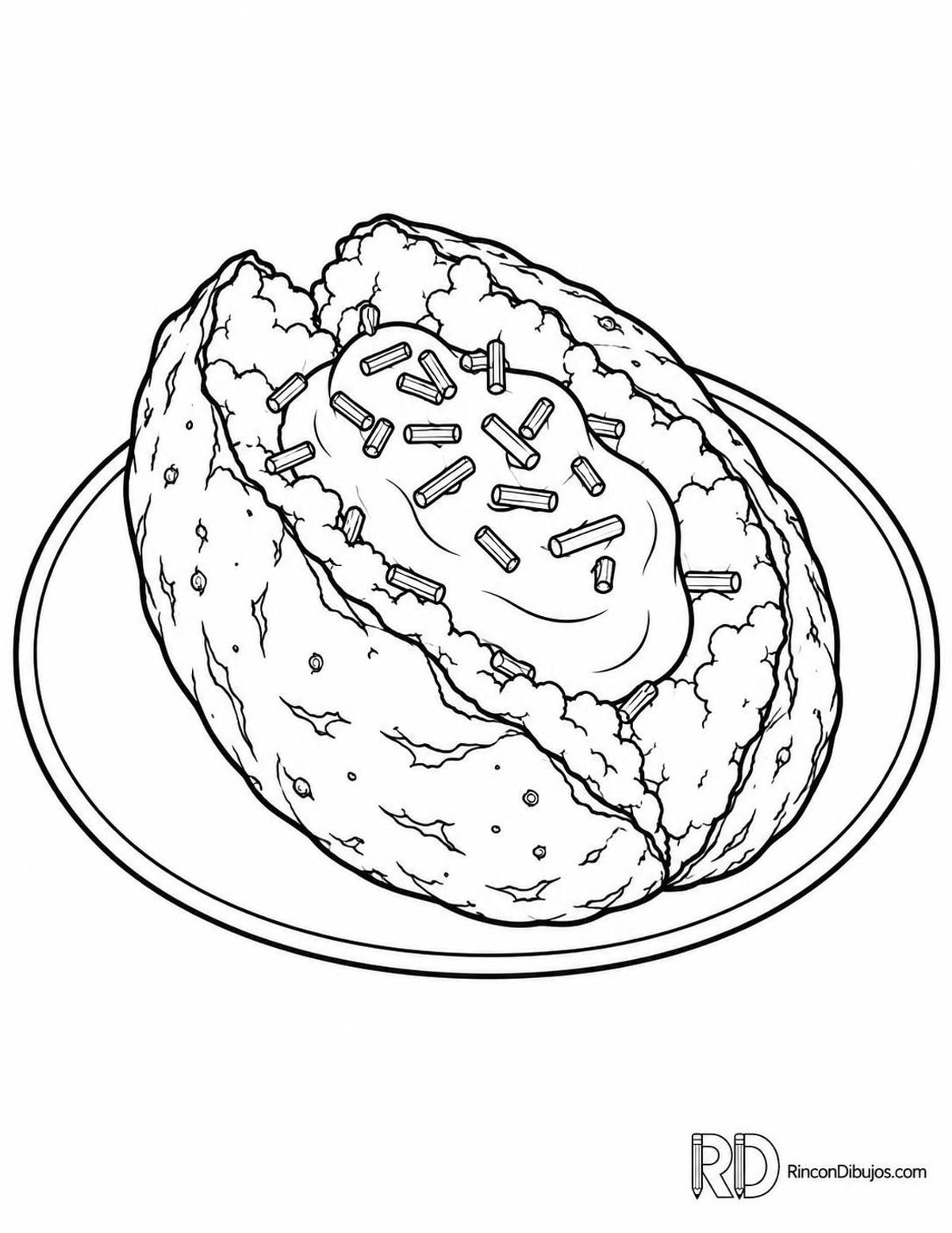 Dibujo de patata asada para colorear