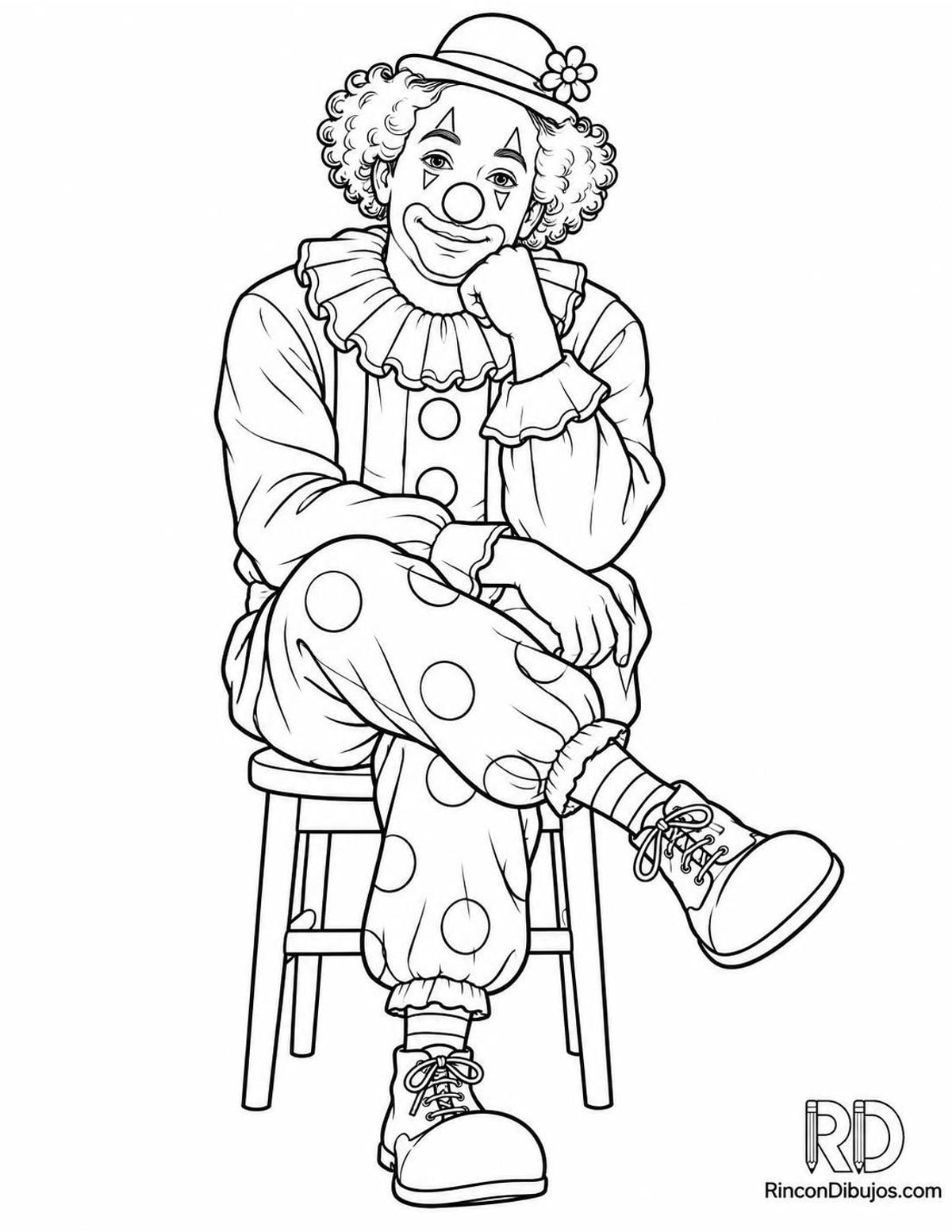 Dibujo de payaso cruzado para colorear Dibujo de payaso cruzado para colorear