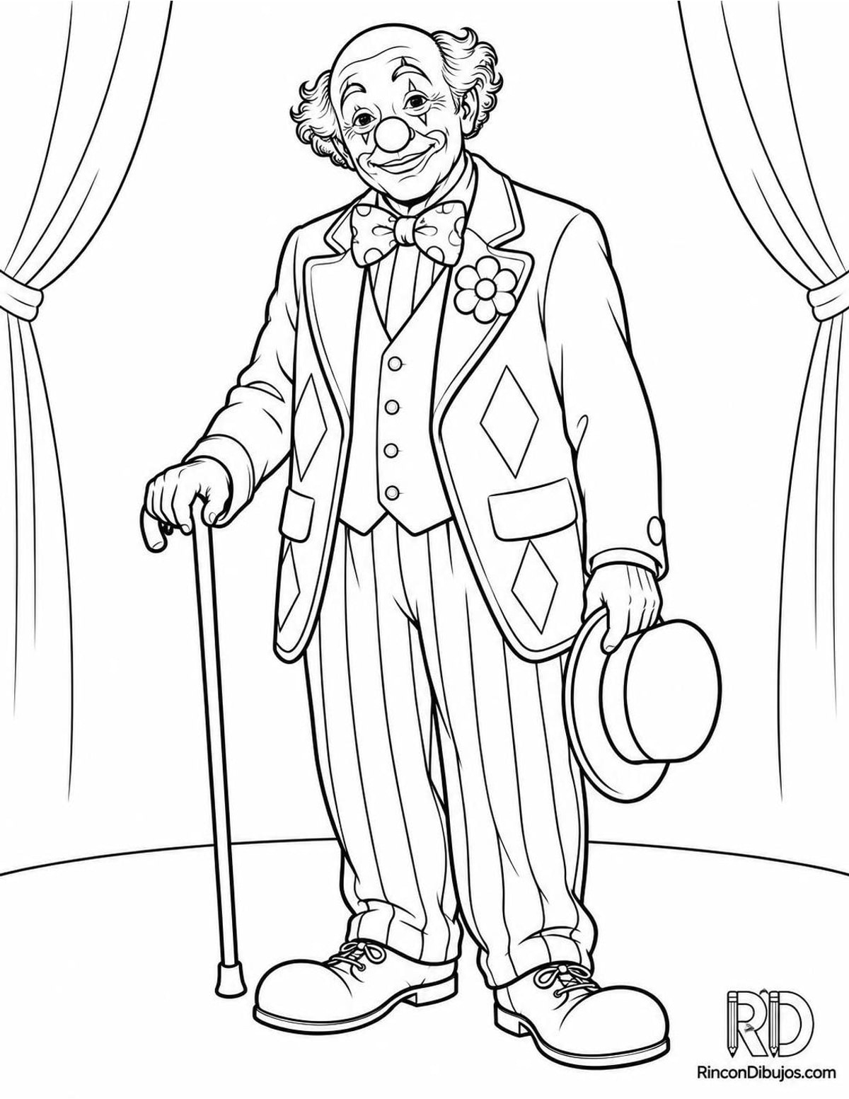 Dibujo de payaso mayor para colorear Dibujo de payaso mayor para colorear