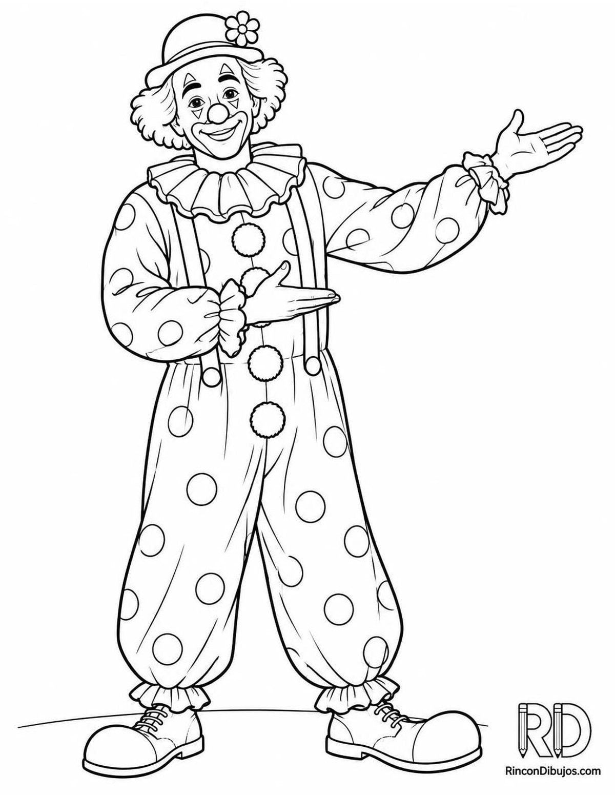 Dibujo de payaso presentador para colorear Dibujo de payaso presentador para colorear