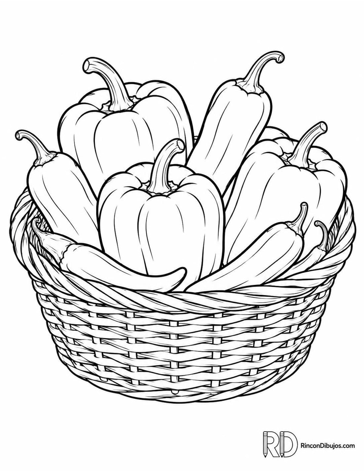Dibujo de pimientos para colorear
