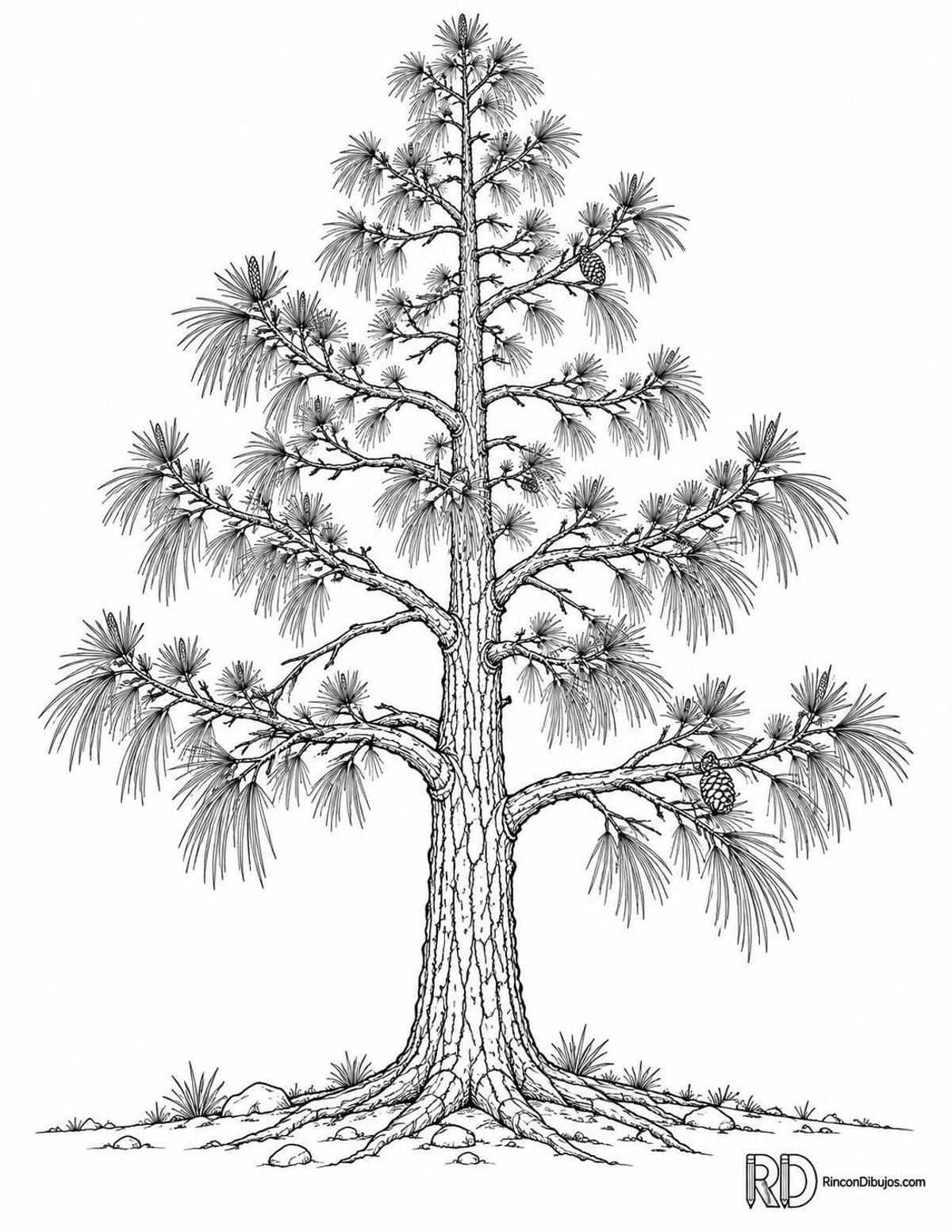 Dibujo de pino canario para colorear Dibujo de pino canario para colorear
