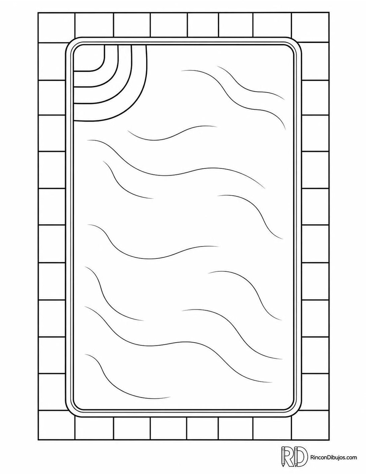 Dibujo de piscina con escaleras para colorear Dibujo de piscina con escaleras para colorear
