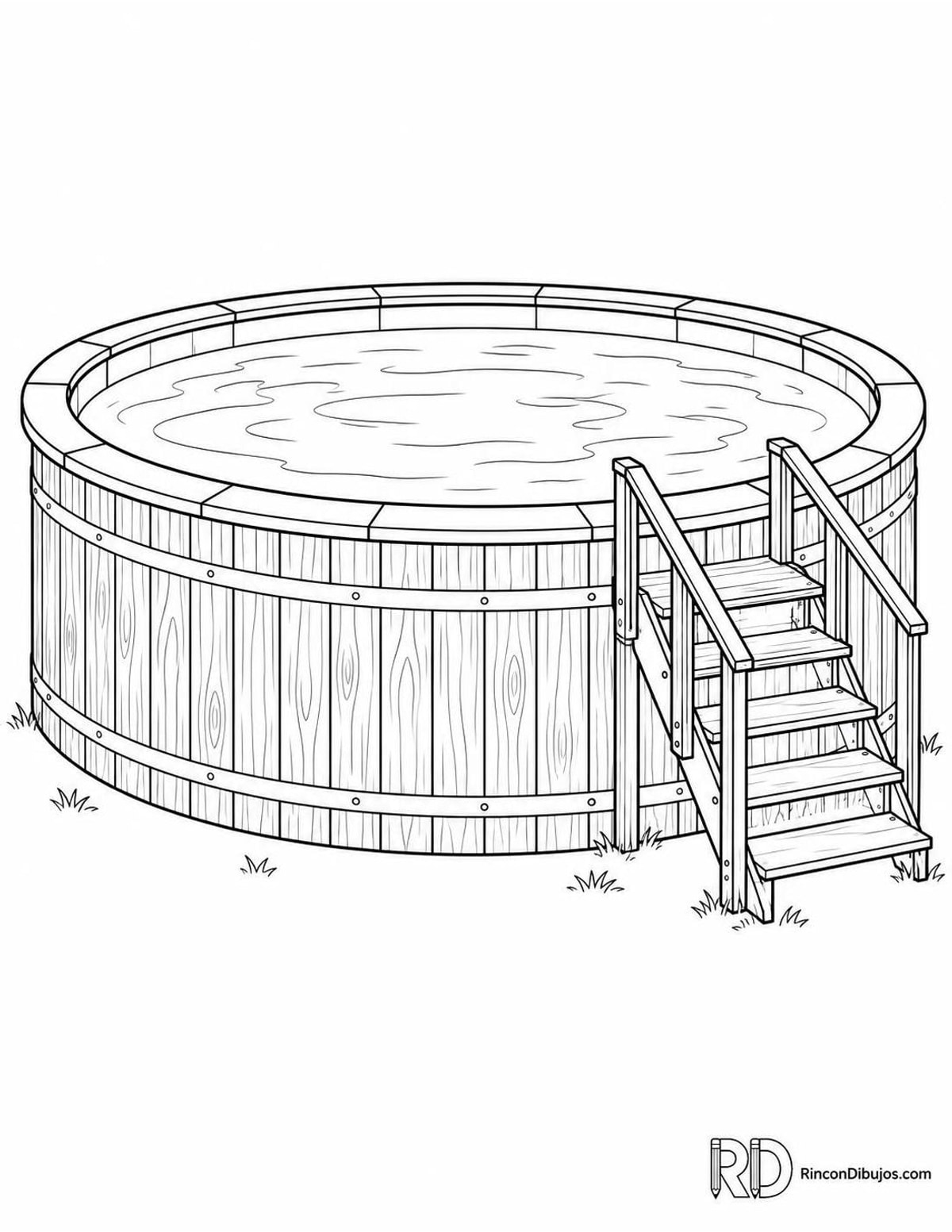 Dibujo de piscina elevada para colorear Dibujo de piscina elevada para colorear