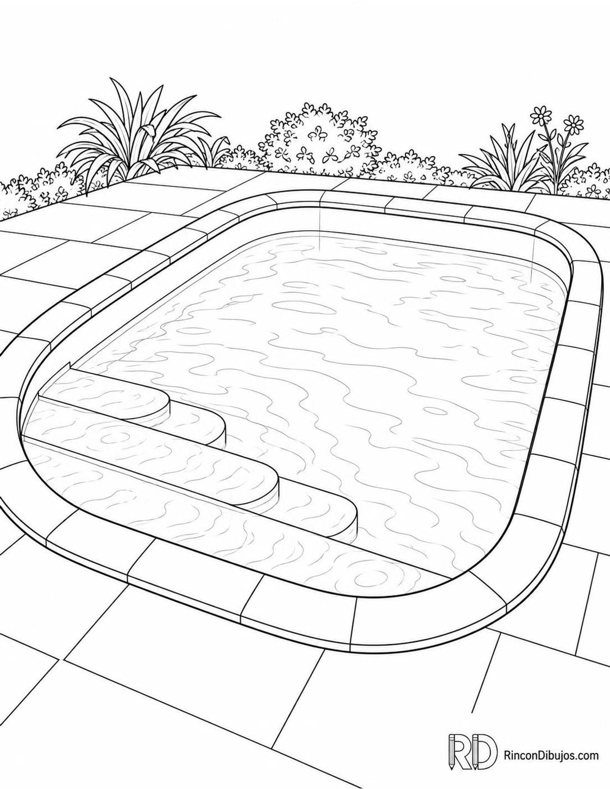 Dibujo de piscina infantil para colorear Dibujo de piscina infantil para colorear