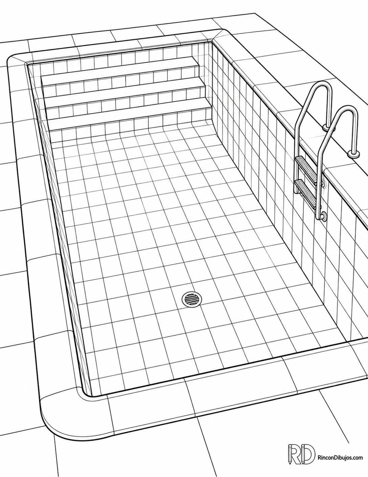 Dibujo de piscina vacía para colorear Dibujo de piscina vacía para colorear