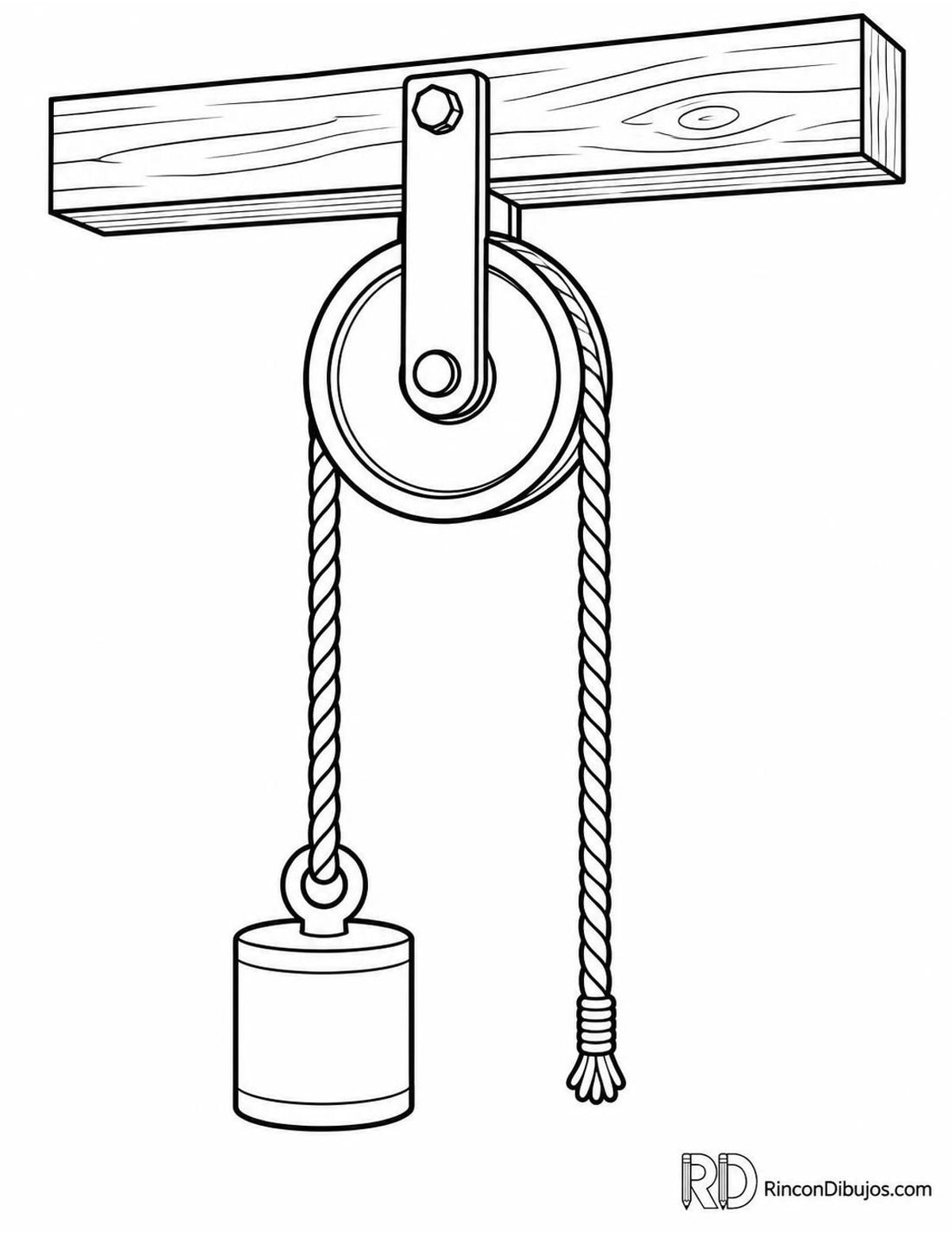 Dibujo de polea fija para colorear
