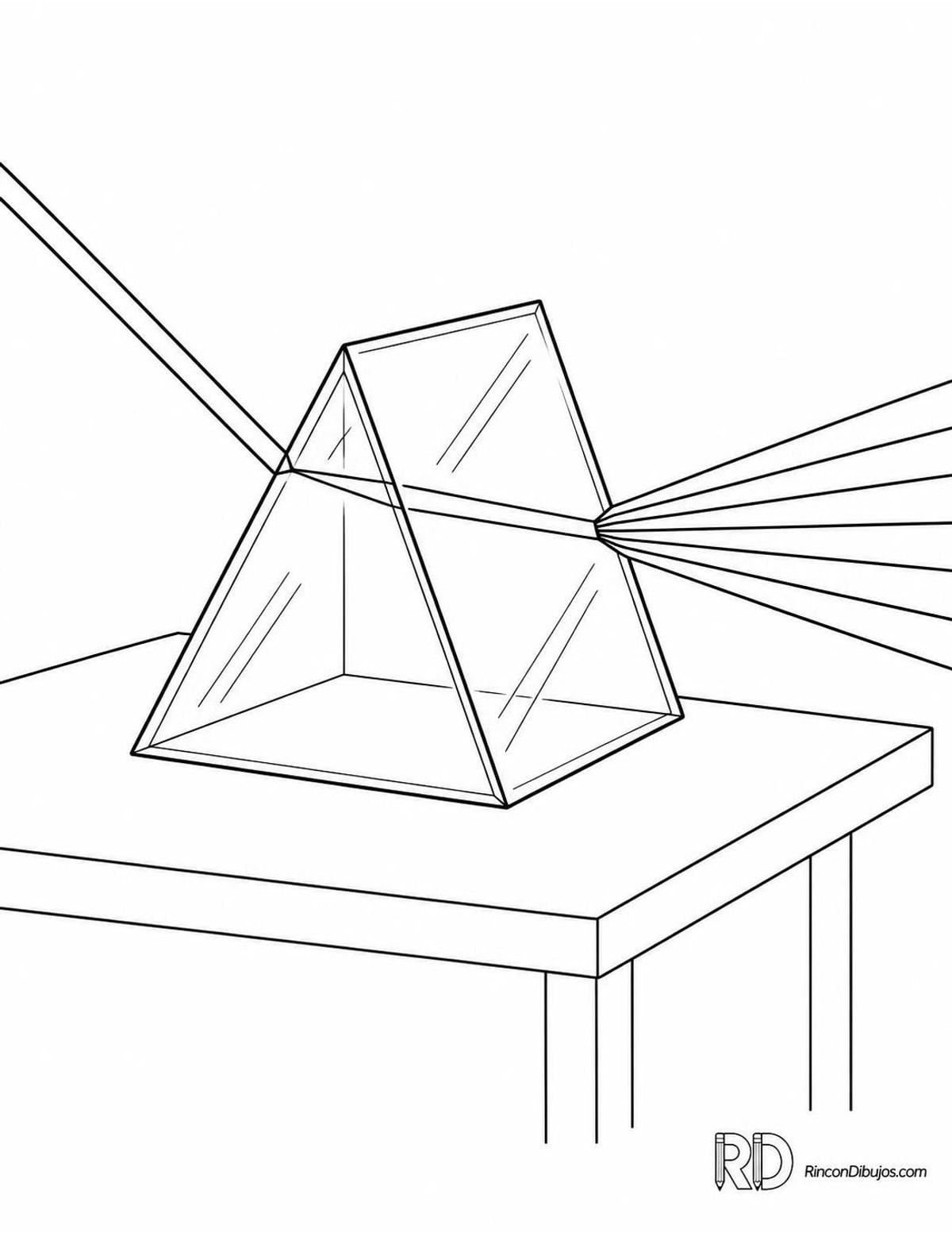 Dibujo de prisma óptico para colorear