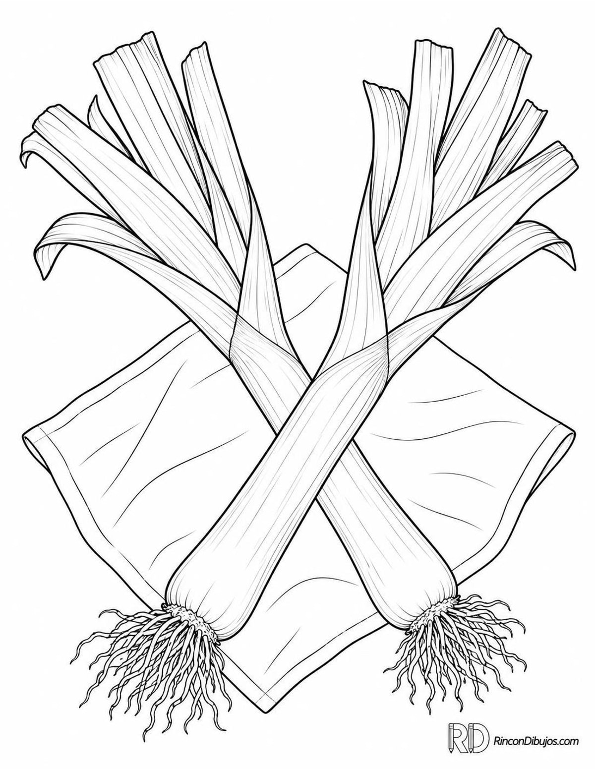 Dibujo de puerros para colorear