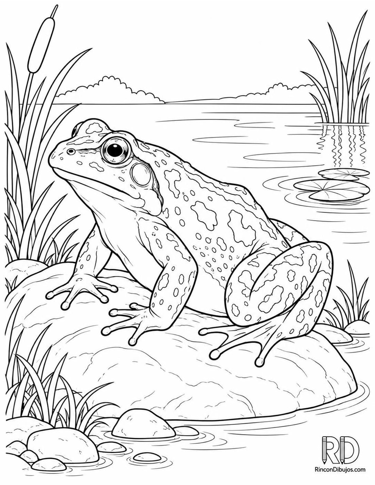 Dibujo de rana común para colorear