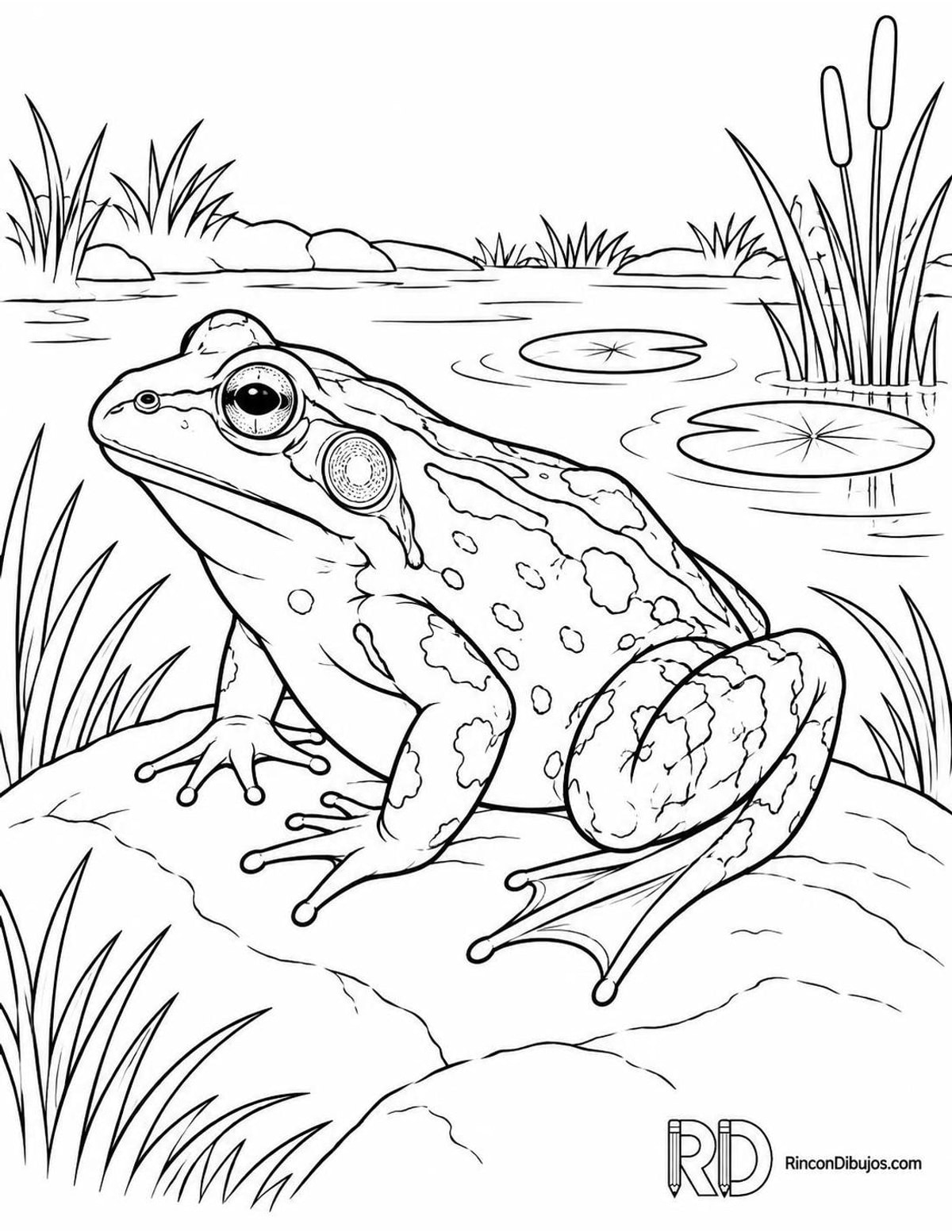 Dibujo de rana común para colorear
