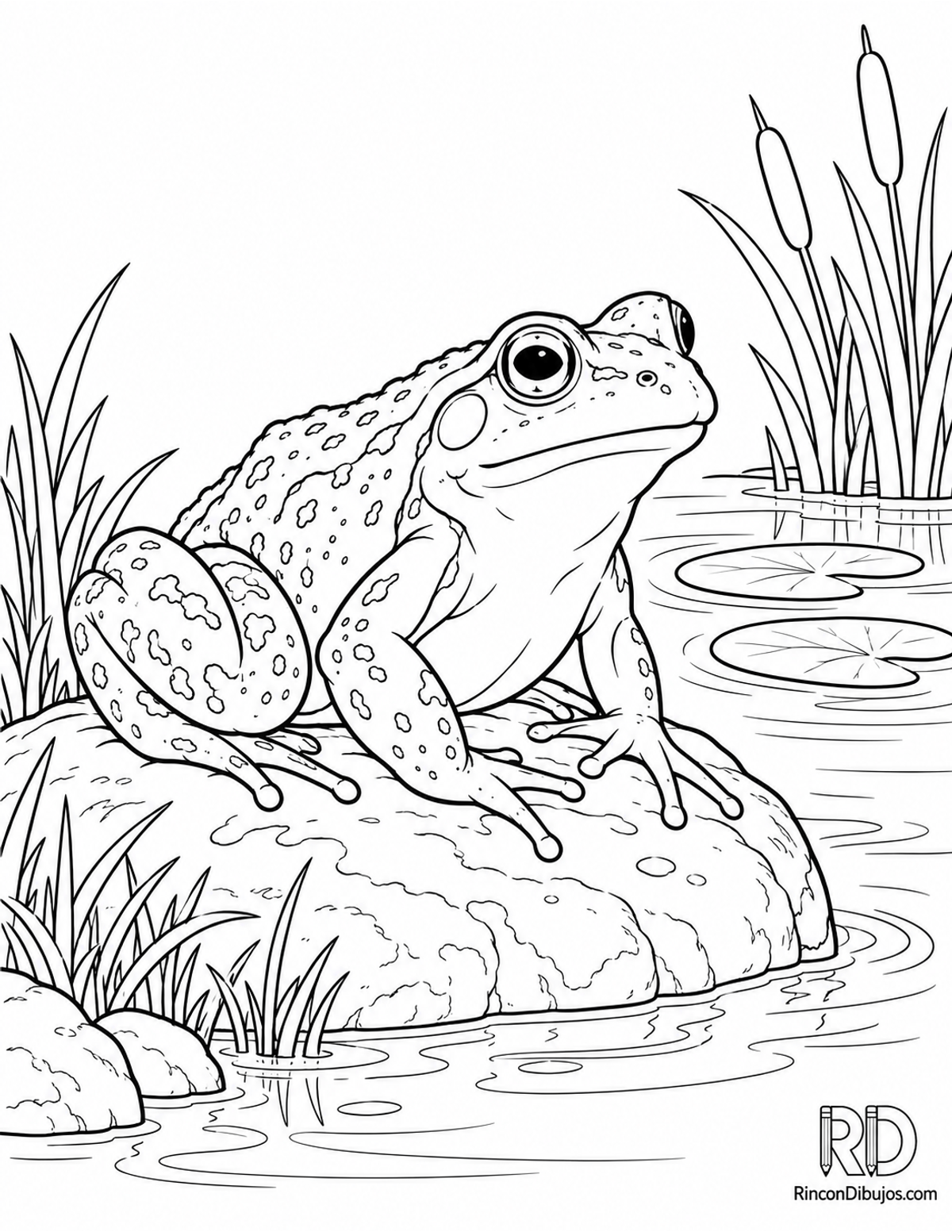 Dibujo de rana común para colorear Dibujo de rana común para colorear