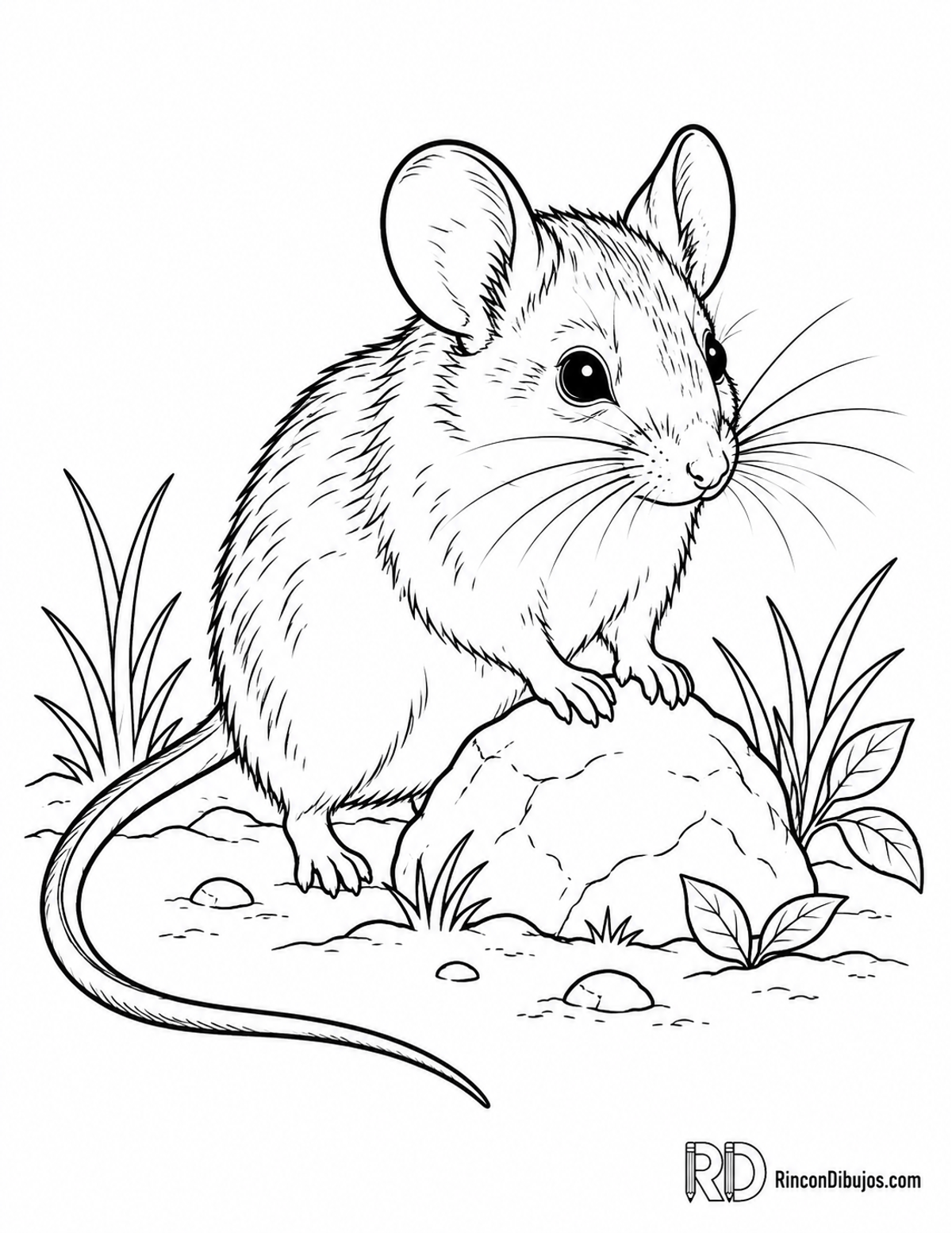 Dibujo de ratón ciervo para colorear Dibujo de ratón ciervo para colorear