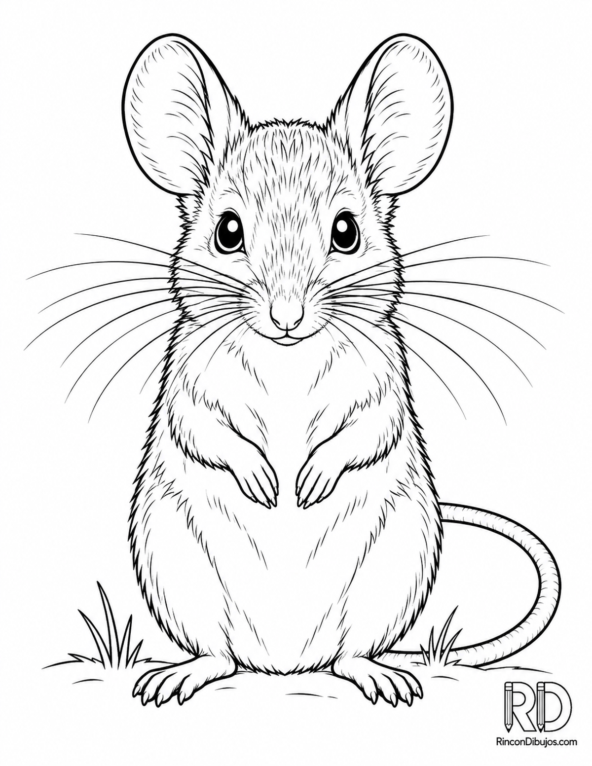 Dibujo de ratón ciervo para colorear Dibujo de ratón ciervo para colorear