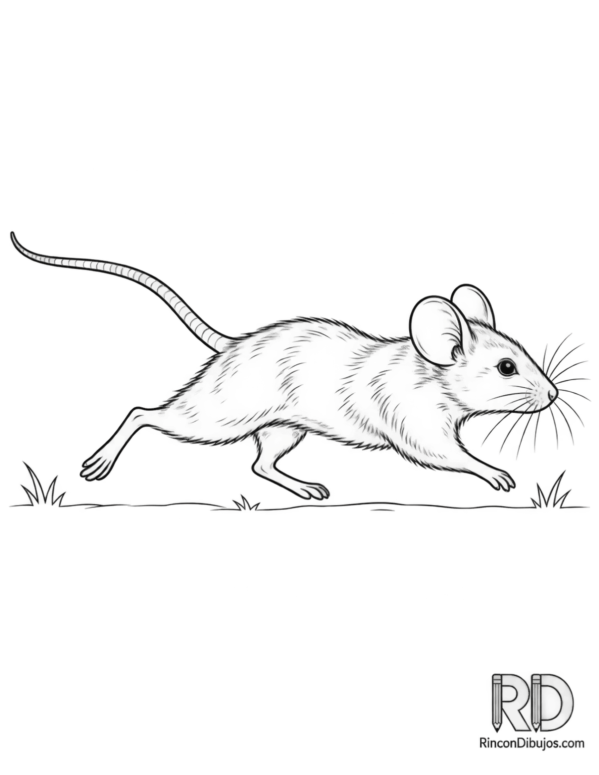Dibujo de ratón corriendo para colorear Dibujo de ratón corriendo para colorear