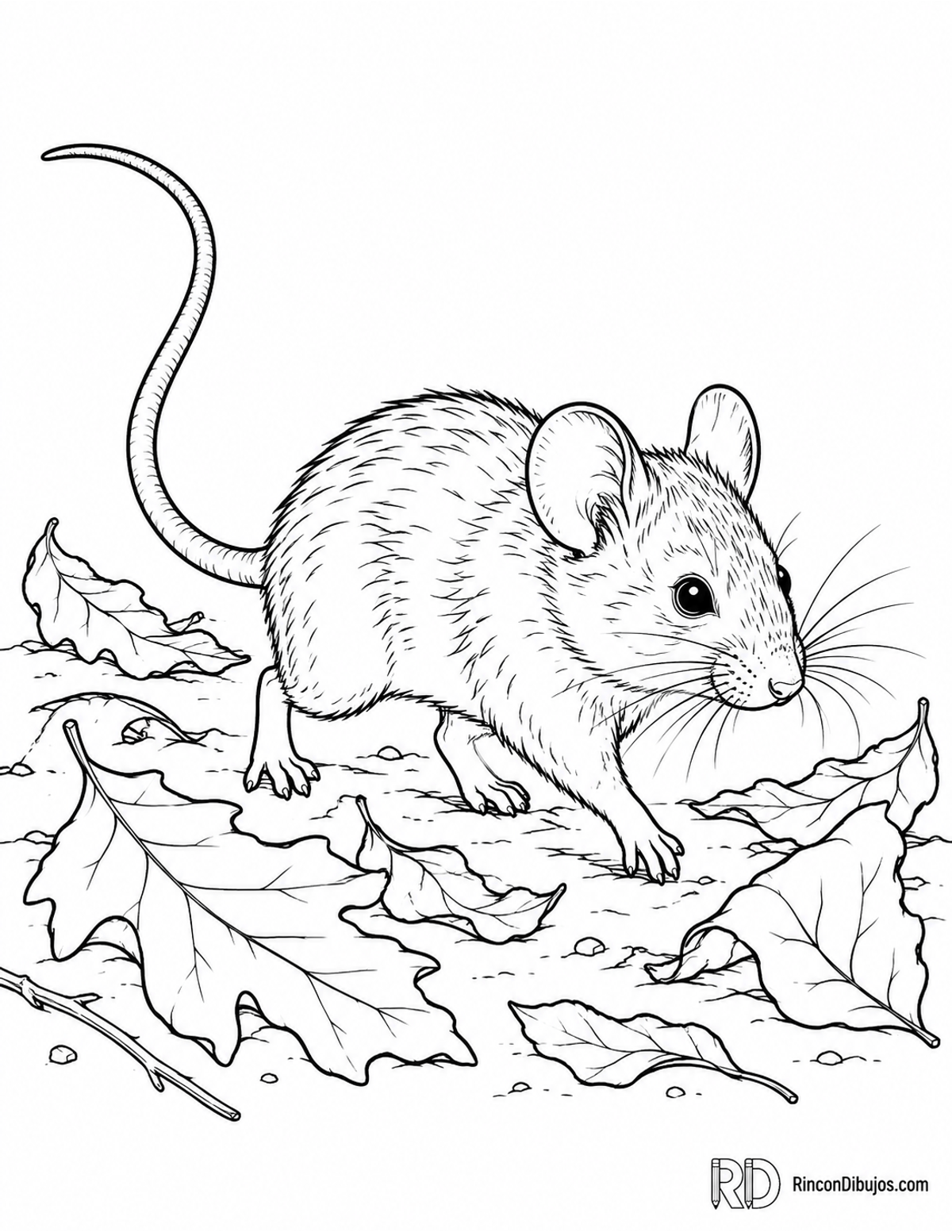 Dibujo de ratón de campo para colorear Dibujo de ratón de campo para colorear