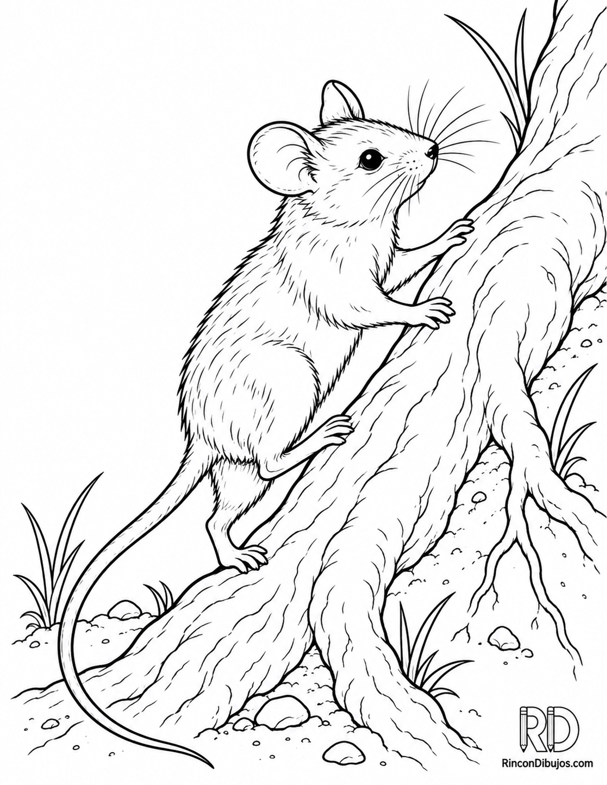 Dibujo de ratón de campo para colorear Dibujo de ratón de campo para colorear
