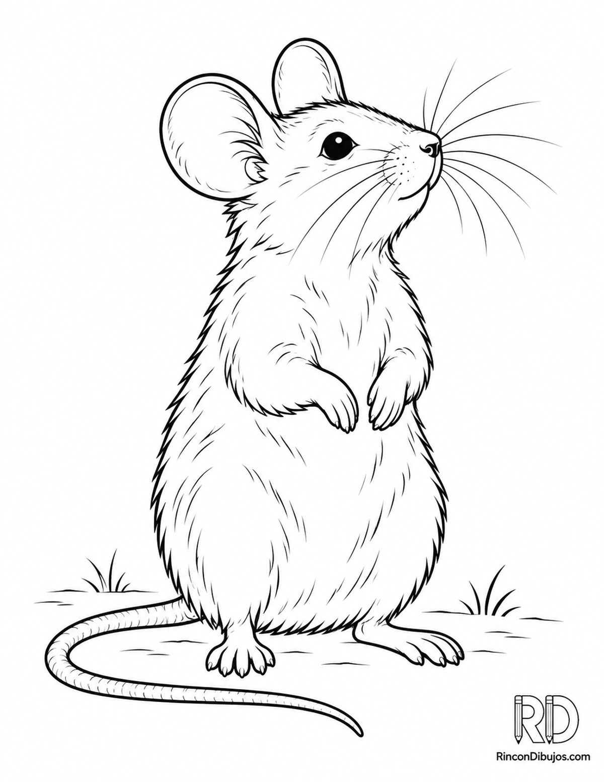 Dibujo de ratón doméstico para colorear Dibujo de ratón doméstico para colorear
