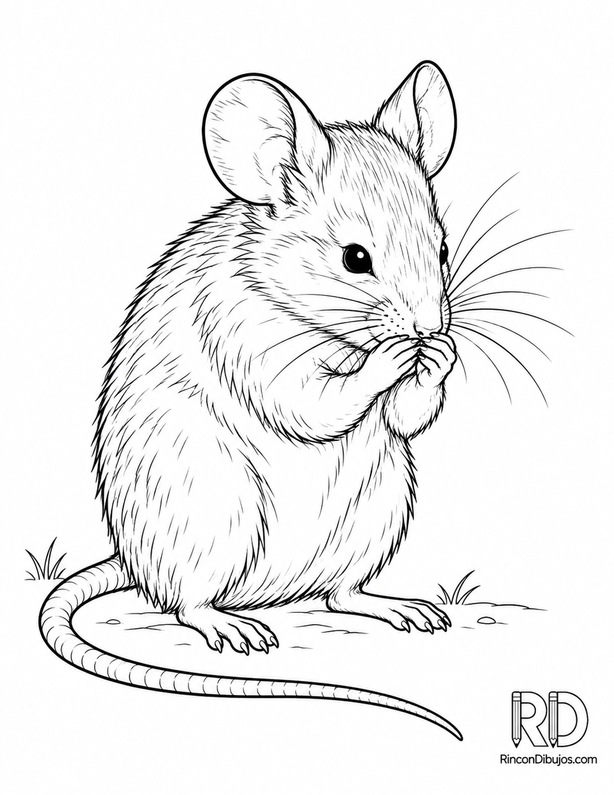 Dibujo de ratón gris para colorear Dibujo de ratón gris para colorear