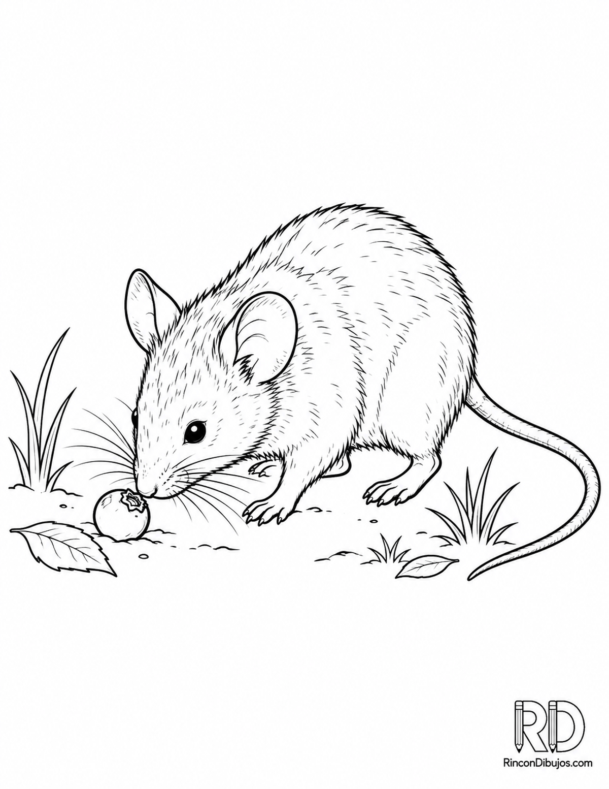 Dibujo de ratón marrón para colorear Dibujo de ratón marrón para colorear