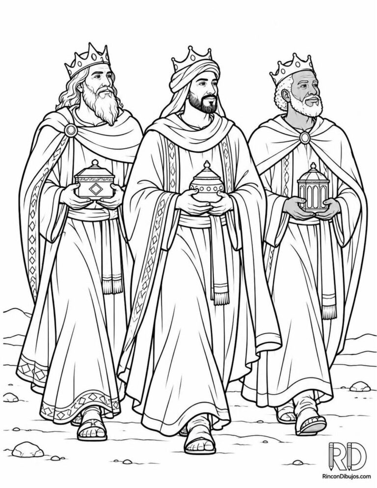 Dibujos de los Reyes Magos para Colorear