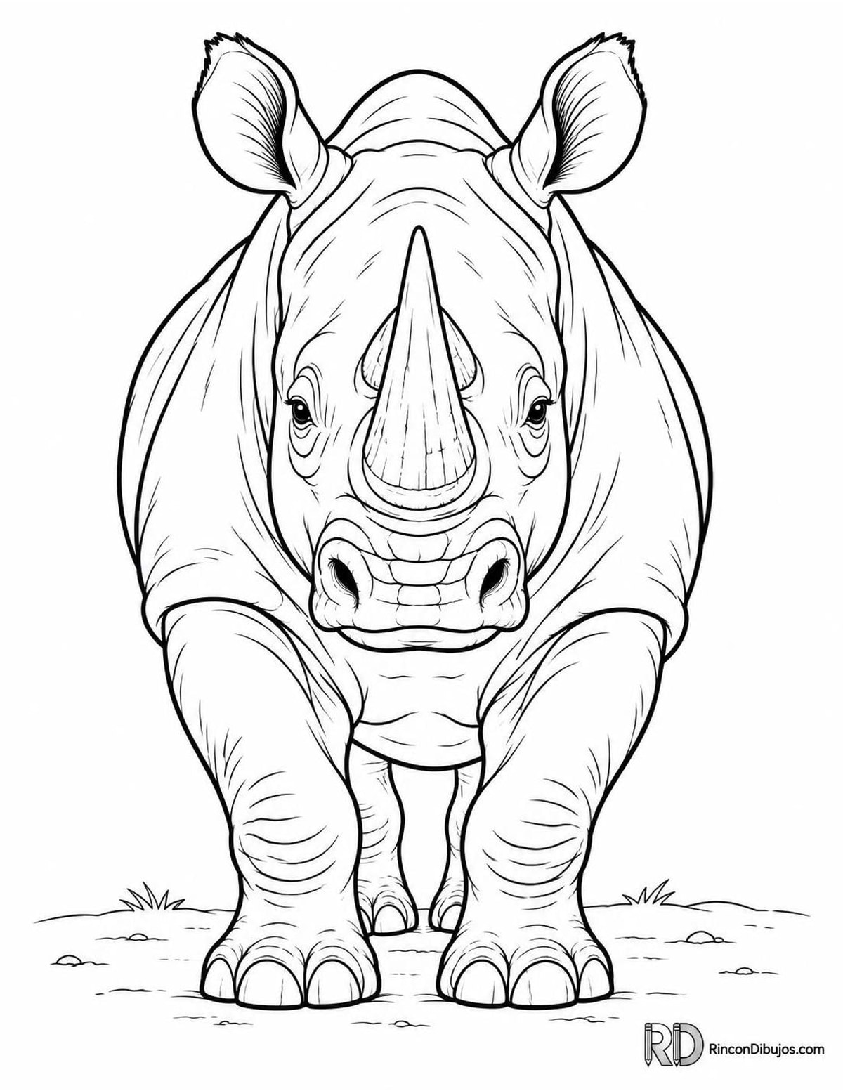 Dibujo de rinoceronte para colorear Dibujo de rinoceronte para colorear