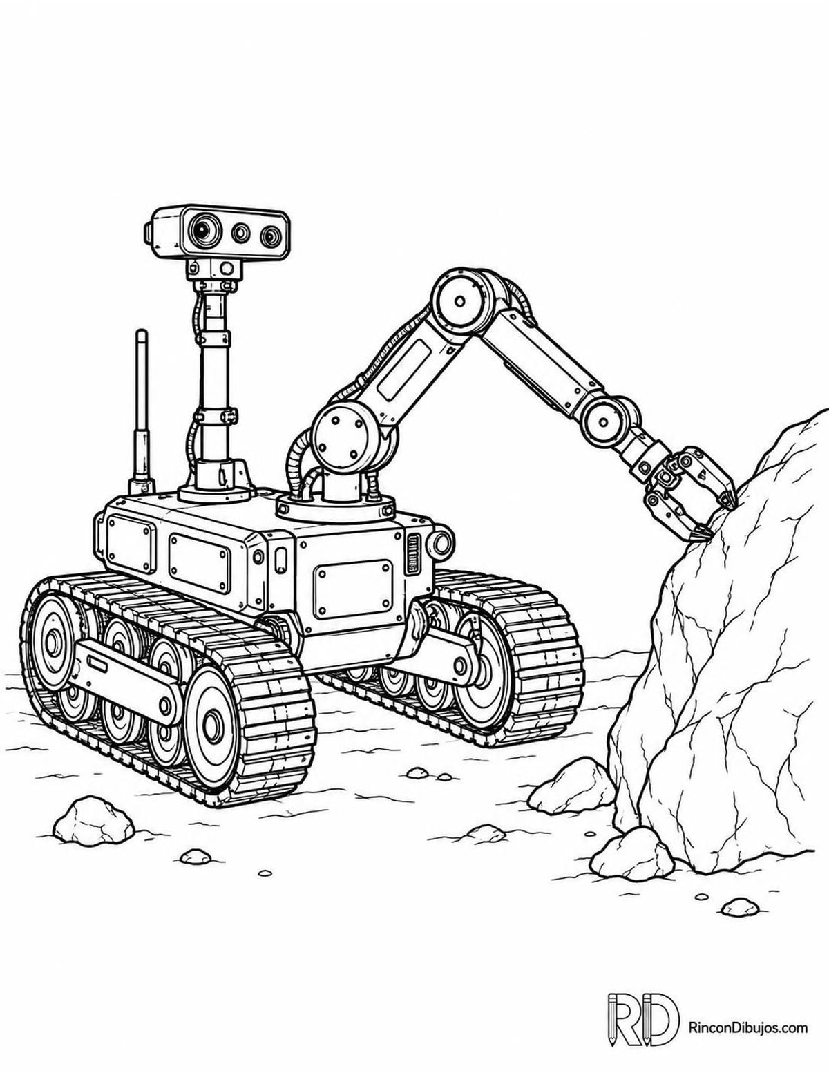 Dibujo de robot con orugas para colorear Dibujo de robot con orugas para colorear