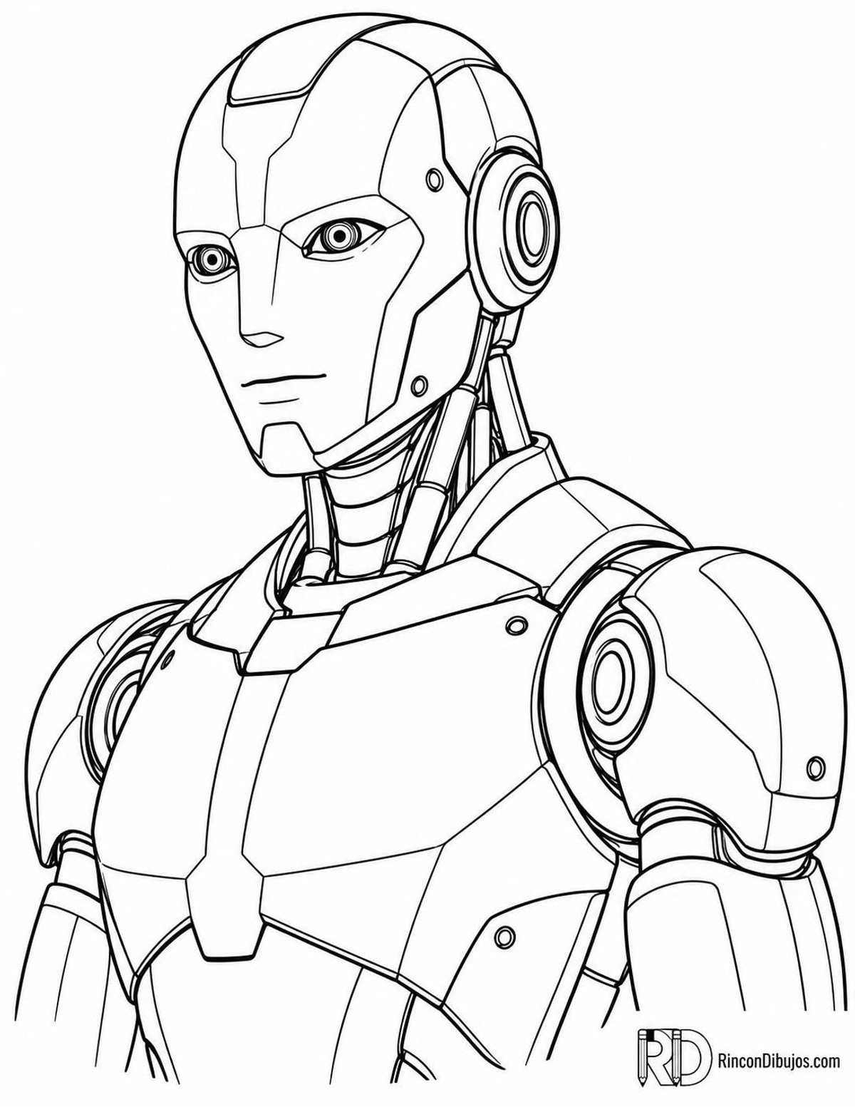 Dibujo de robot humanoide para colorear Dibujo de robot humanoide para colorear