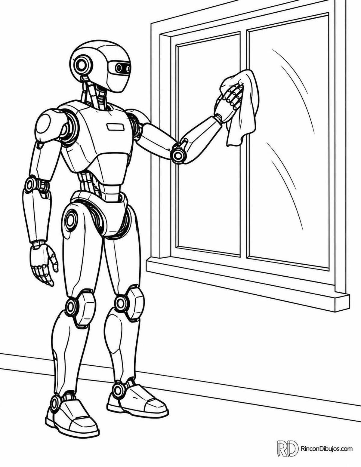 Dibujo de robot limpiacristales para colorear Dibujo de robot limpiacristales para colorear