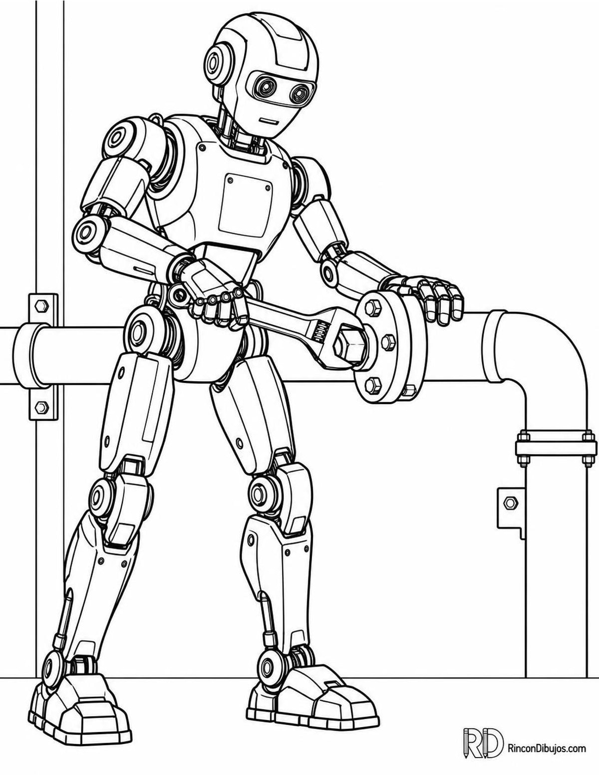 Dibujo de robot mecánico para colorear Dibujo de robot mecánico para colorear