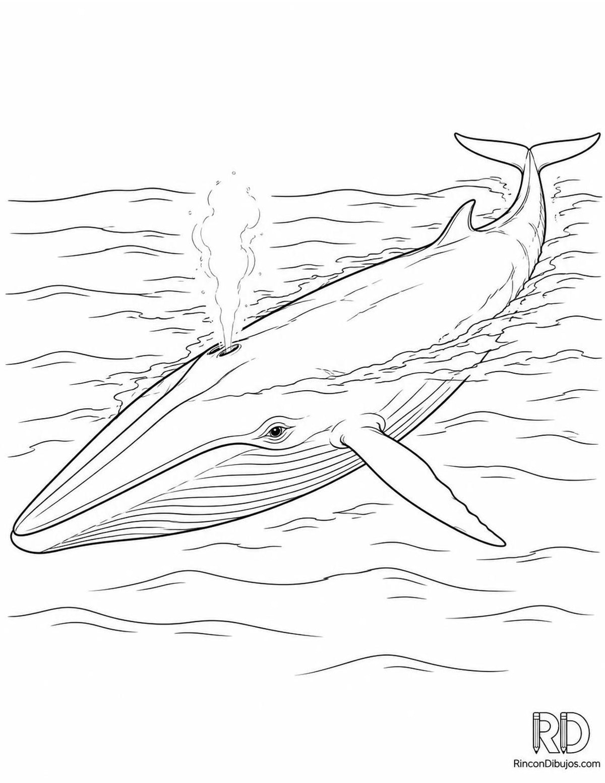 Dibujo de rorcual común para colorear Dibujo de rorcual común para colorear