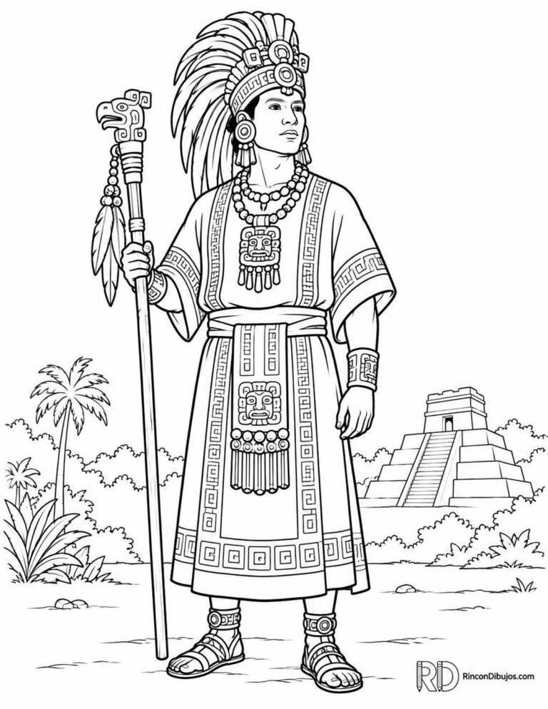 Dibujos de los Mayas para Colorear